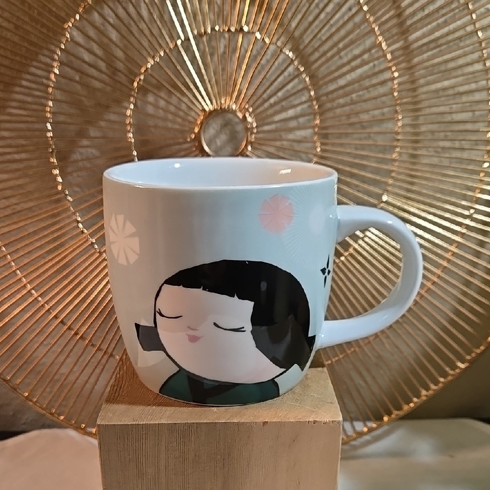 Momiji Cute Illustrated Mug with Girl Design.